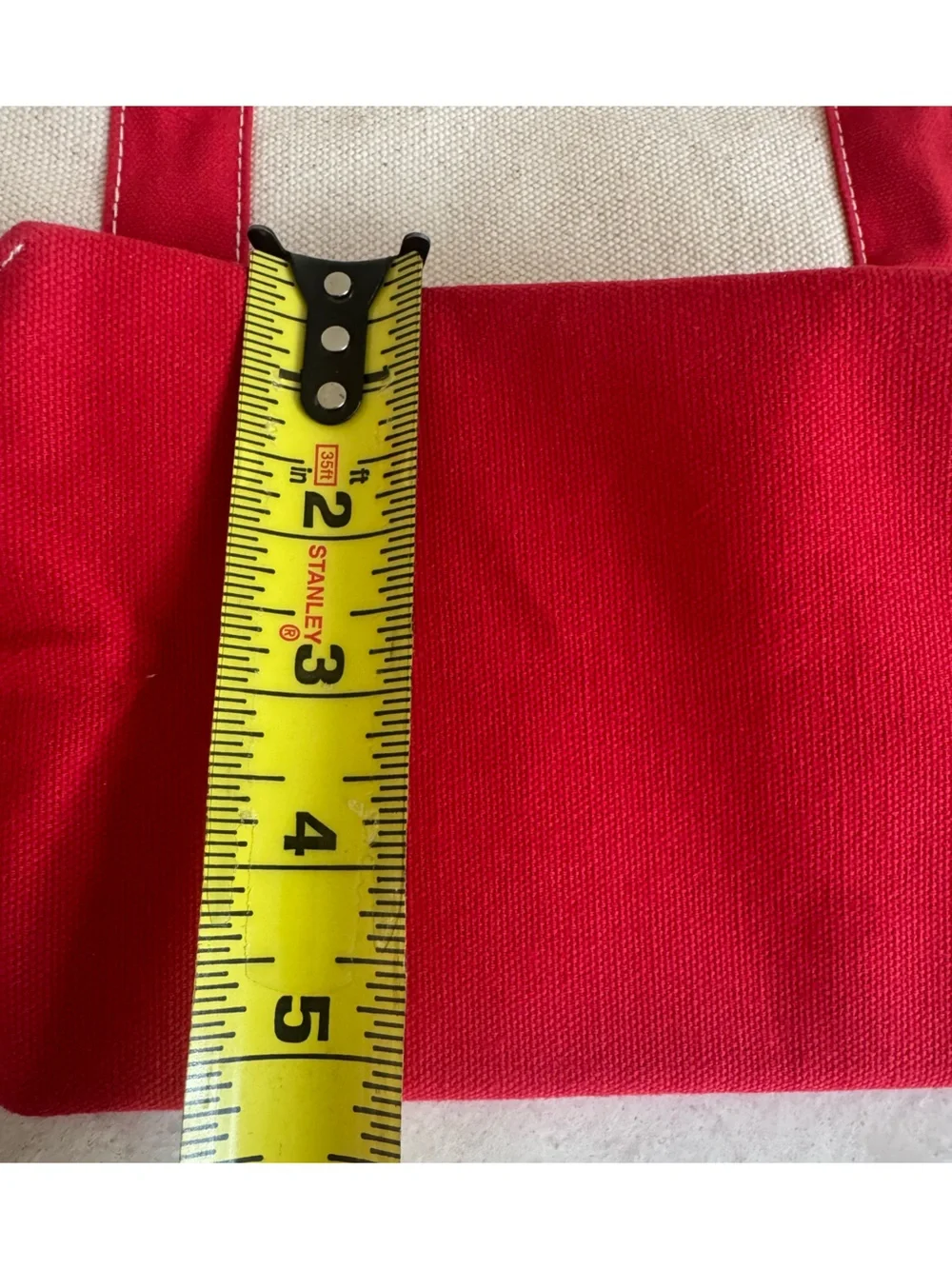 Canvas Tennis Patch Tote Bag - Red Trim